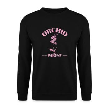Orchidée Parent Fleur Plante - Sweat-shirt Unisexe - noir - Devant - Alina (178cm) & Michal (187cm)
