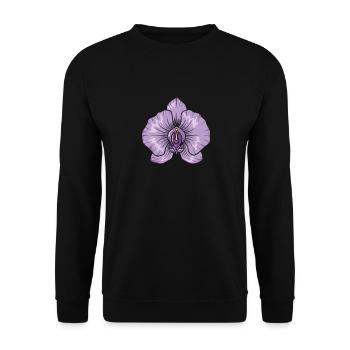 Plante de fleur d’orchidée - Sweat-shirt Unisexe - noir - Devant - Alina (178cm) & Michal (187cm)