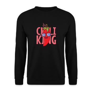 Chili King Gewürz Schärfegrad Scoville - Unisex Pullover - Schwarz - Vorne - Alina (178cm) & Michal (187cm)