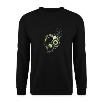 Head with headphones Music - Unisex Sweatshirt - black - Front - Alina (178cm) & Michal (187cm)
