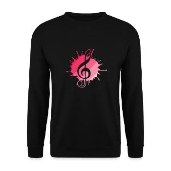 Clé de sol Clé de sol Clé de musique - Sweat-shirt Unisexe - noir - Devant - Alina (178cm) & Michal (187cm)