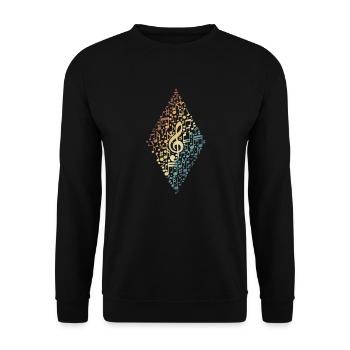 Music Treble Clef Cloud of Sheet Music Tone - Unisex Sweatshirt - black - Front - Alina (178cm) & Michal (187cm)