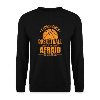 I Coach Girls Basketball Girls Sports - Unisex Sweatshirt - black - Front - Alina (178cm) & Michal (187cm)