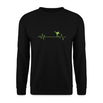 Taekwondo Heartbeat Line Martial Arts - Unisex Sweatshirt - black - Front - Alina (178cm) & Michal (187cm)