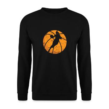 Basket-ball Filles Femmes Sports Hoop - Sweat-shirt Unisexe - noir - Devant - Alina (178cm) & Michal (187cm)
