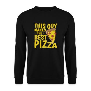 This Guy makes the Best Pizza - Unisex Sweatshirt - black - Front - Alina (178cm) & Michal (187cm)