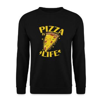 La pizza, c’est la vie italienne - Sweat-shirt Unisexe - noir - Devant - Alina (178cm) & Michal (187cm)