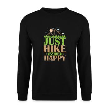 Just Hike and be Happy Outdoor Hobby - Unisex Sweatshirt - black - Front - Alina (178cm) & Michal (187cm)