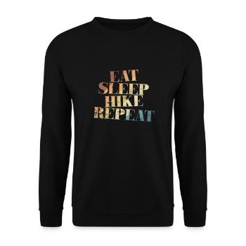 Manger Dormir Randonnée Répéter la nature - Sweat-shirt Unisexe - noir - Devant - Alina (178cm) & Michal (187cm)