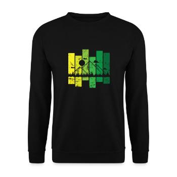 Mountains, Hiking, Nature, Hobby - Unisex Sweatshirt - black - Front - Alina (178cm) & Michal (187cm)