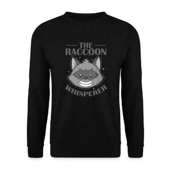 L’omnivore Raccoon Whisperer - Sweat-shirt Unisexe - noir - Devant - Alina (178cm) & Michal (187cm)