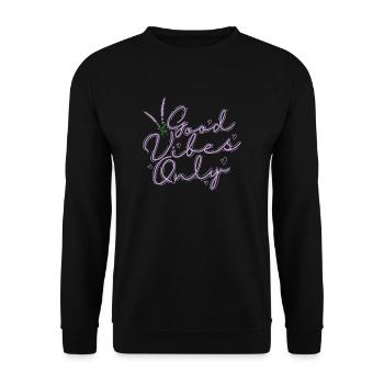 Vibes only Lavendel Garten Duft Pflanze - Unisex Pullover - Schwarz - Vorne - Alina (178cm) & Michal (187cm)