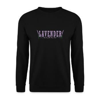 Lavendel Vibes Pflanze Garten Duft - Unisex Pullover - Schwarz - Vorne - Alina (178cm) & Michal (187cm)