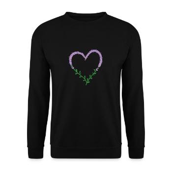 Herz aus Lavendel Pflanze Garten Duft - Unisex Pullover - Schwarz - Vorne - Alina (178cm) & Michal (187cm)