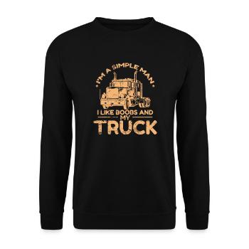 I'm a simple Man Like and my Truck - Unisex Sweatshirt - black - Front - Alina (178cm) & Michal (187cm)