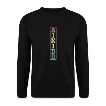 Aikido elegante Kampfkunst Training - Unisex Pullover - Schwarz - Vorne - Alina (178cm) & Michal (187cm)