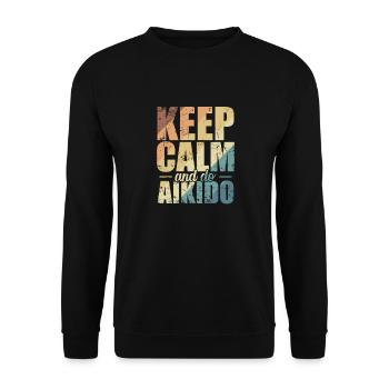 Keep Calm and do Aikido Training - Unisex Pullover - Schwarz - Vorne - Alina (178cm) & Michal (187cm)