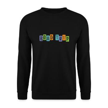 Road Trip Reise Picknick Abenteuer Route - Unisex Pullover - Schwarz - Vorne - Alina (178cm) & Michal (187cm)