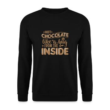 Hot Chocolate is like a Hug from the Inside - Unisex Sweatshirt - black - Front - Alina (178cm) & Michal (187cm)