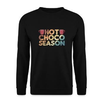 Hot Choco Season Candy Cocoa - Unisex Sweatshirt - black - Front - Alina (178cm) & Michal (187cm)