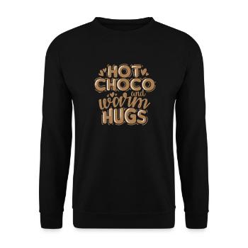 Hot Choco and Warm Hugs Candy - Unisex Sweatshirt - black - Front - Alina (178cm) & Michal (187cm)