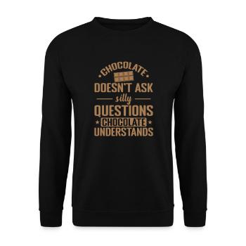Chocolate Understands Vollmilch Kakao - Unisex Pullover - Schwarz - Vorne - Alina (178cm) & Michal (187cm)