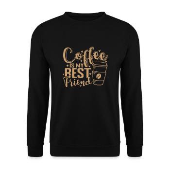 Le café est mon meilleur ami Café Caféine - Sweat-shirt Unisexe - noir - Devant - Alina (178cm) & Michal (187cm)