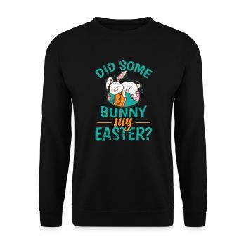 Did Some Bunny say Easter? colorful easter eggs - Unisex Sweatshirt - black - Front - Alina (178cm) & Michal (187cm)