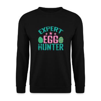 Expert Egg Hunter Easter Colorful Easter Eggs - Unisex Sweatshirt - black - Front - Alina (178cm) & Michal (187cm)