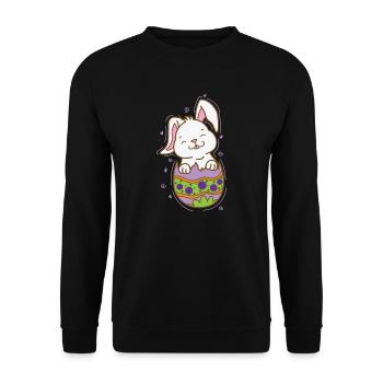 Easter bunny hatching from an easter egg - Unisex Sweatshirt - black - Front - Alina (178cm) & Michal (187cm)