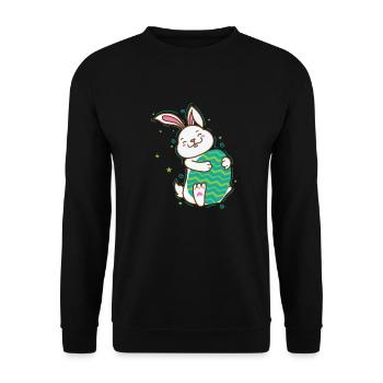 Easter Bunny with Easter Egg Spring - Unisex Sweatshirt - black - Front - Alina (178cm) & Michal (187cm)