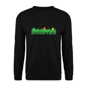 Hunting Crew Easter Easter Bunny Easter Eggs - Unisex Sweatshirt - black - Front - Alina (178cm) & Michal (187cm)