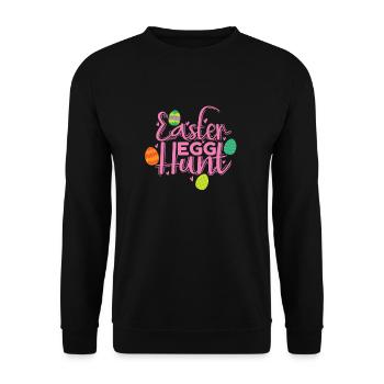 Easter Egg Hunt Osterhase Frühling - Unisex Pullover - Schwarz - Vorne - Alina (178cm) & Michal (187cm)