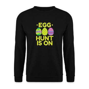 La chasse aux œufs est sur les œufs de Pâques colorés - Sweat-shirt Unisexe - noir - Devant - Alina (178cm) & Michal (187cm)