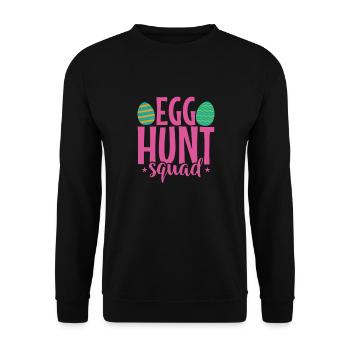 Egg Hunt Squad Easter Colorful Easter Eggs - Unisex Sweatshirt - black - Front - Alina (178cm) & Michal (187cm)