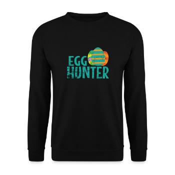 Egg Hunter Easter Colorful Easter Eggs - Unisex Sweatshirt - black - Front - Alina (178cm) & Michal (187cm)