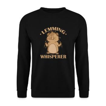 Lemming Whisperer Rodent - Unisex Sweatshirt - black - Front - Alina (178cm) & Michal (187cm)