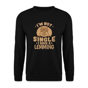 Je ne suis pas célibataire, j’ai un rongeur lemming - Sweat-shirt Unisexe - noir - Devant - Alina (178cm) & Michal (187cm)