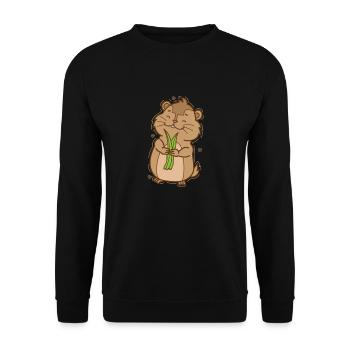 Lemming with plant rodent - Unisex Sweatshirt - black - Front - Alina (178cm) & Michal (187cm)