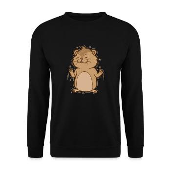 Lemming is happy rodent - Unisex Sweatshirt - black - Front - Alina (178cm) & Michal (187cm)