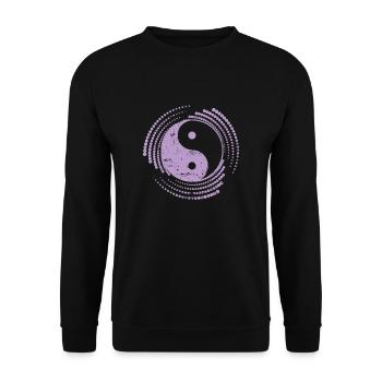 Pattern Yin and Yang Symbol Sign Harmony - Unisex Sweatshirt - black - Front - Alina (178cm) & Michal (187cm)