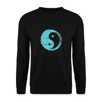 Yin Yang Symbol Sign Harmony - Unisex Sweatshirt - black - Front - Alina (178cm) & Michal (187cm)