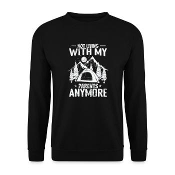 not Living with my Parents anymore Camping - Unisex Pullover - Schwarz - Vorne - Alina (178cm) & Michal (187cm)