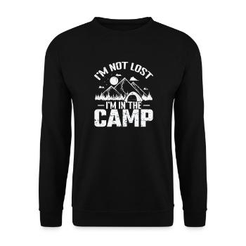 I'm not lost I'm in the Camp Urlaub Freiheit - Unisex Pullover - Schwarz - Vorne - Alina (178cm) & Michal (187cm)