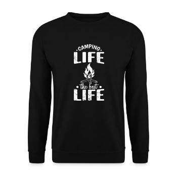 Camping Life La meilleure vie Vacances Liberté - Sweat-shirt Unisexe - noir - Devant - Alina (178cm) & Michal (187cm)
