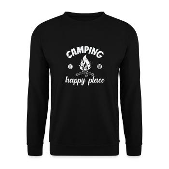 Le camping est mon lieu de villégiature - Sweat-shirt Unisexe - noir - Devant - Alina (178cm) & Michal (187cm)