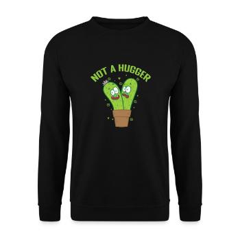 Not a Hugger Cactus Plant - Unisex Sweatshirt - black - Front - Alina (178cm) & Michal (187cm)