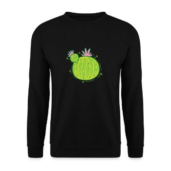 Cactus Plant Decoration - Unisex Sweatshirt - black - Front - Alina (178cm) & Michal (187cm)