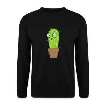 Nerd Cactus Plant - Unisex Sweatshirt - black - Front - Alina (178cm) & Michal (187cm)