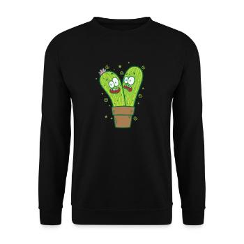 Cacti Plants Nature - Unisex Sweatshirt - black - Front - Alina (178cm) & Michal (187cm)